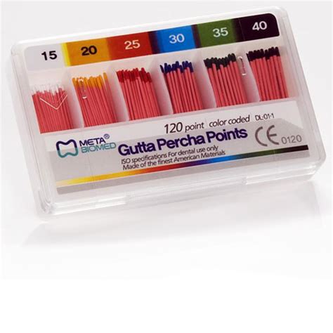 Meta Gutta Percha Points Color Coded Sterile Hand Rolled Spill Proof Net