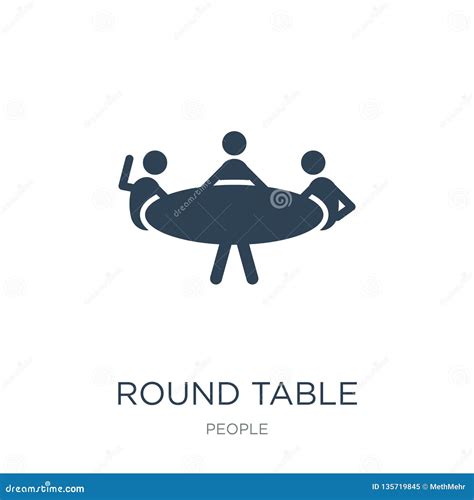 Round Table Icon In Trendy Design Style Round Table Icon Isolated On