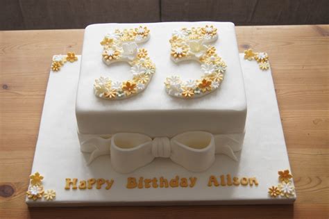 Floral 55th Birthday Cake Bakealous