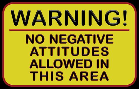 Warning No Negative Attitudes Motivational Poster Etsy