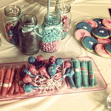 Candy Bar For My Sisters Gender Reveal Gender Reveal Party Reveal Parties Reveal Ideas