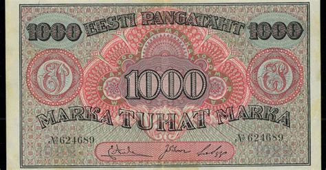 Search for specific features on banknotes. Estonian 1000 Marka banknote.|World Banknotes & Coins ...