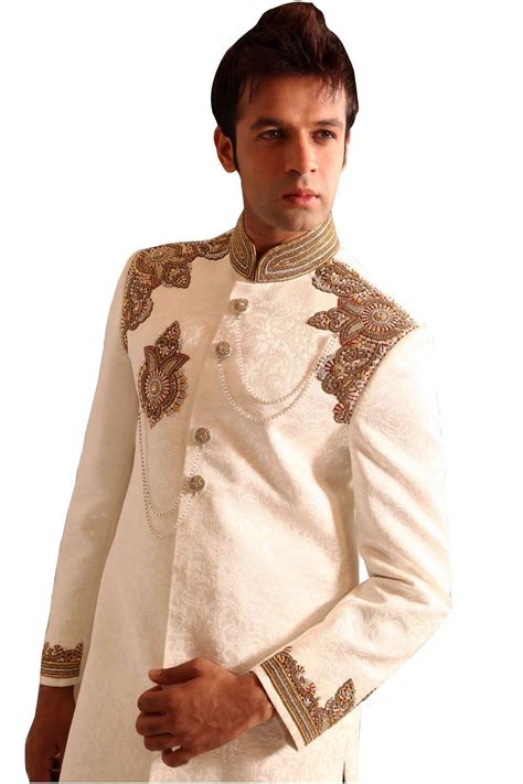 Elegant Indian Wedding White Sherwani For Men Wedding Dresses Men Indian Sherwani Sherwani
