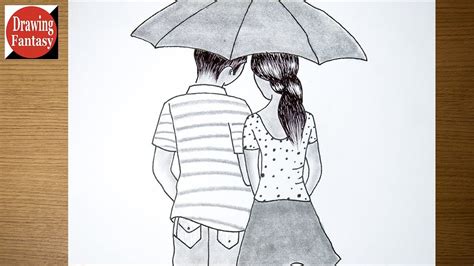 Drawing Young Loving Couple Simple And Easy How To Draw Romantic Co Drawings Pencil