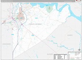 Prince George County, VA Wall Map Premium Style by MarketMAPS