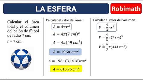 Area Y Volumen De Una Esfera Ejemplo 1 Youtube