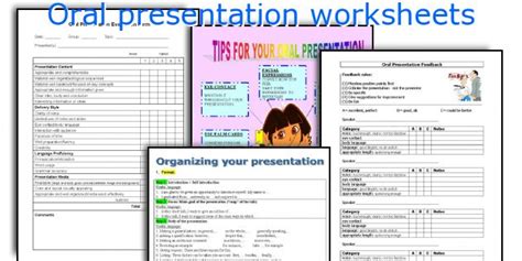 Oral Presentation Worksheets