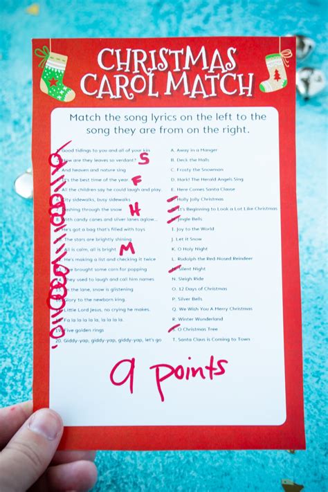 Match The Christmas Carol Game Free Printable Play Party Plan