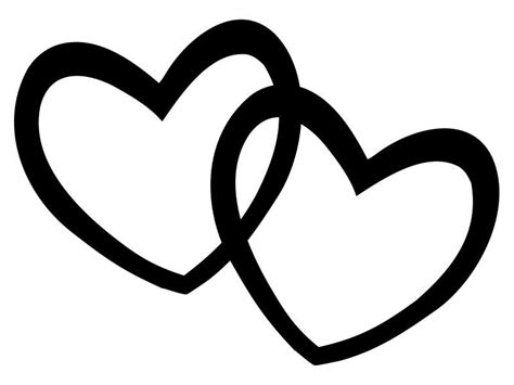 Hearts Double Heart Clipart Black And White Valentine Week 6 Clipartix