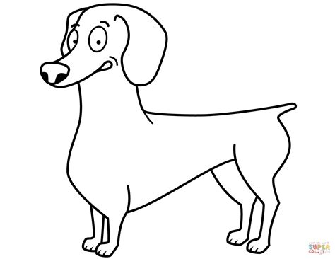 Funny Dachshund Coloring Page Free Printable Coloring Pages
