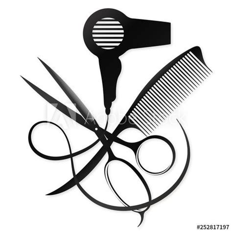 Scissors And Comb Design For A Beauty Salon Hair Salon Decor Hair
