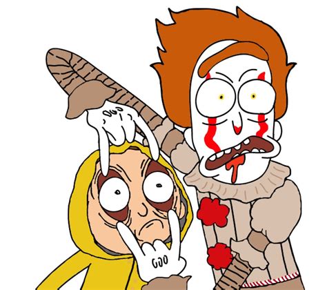 Rick And Morty X Pennywise Cartoon Styles Funny Sketches Cartoon