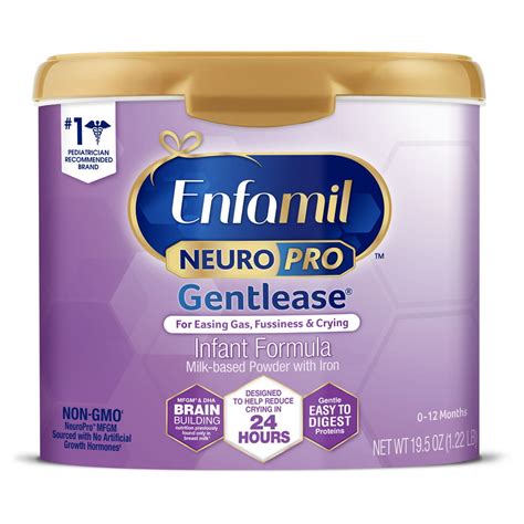 Enfamil Neuropro Gentlease Non Gmo Powder Baby Formula 195 Oz Tub