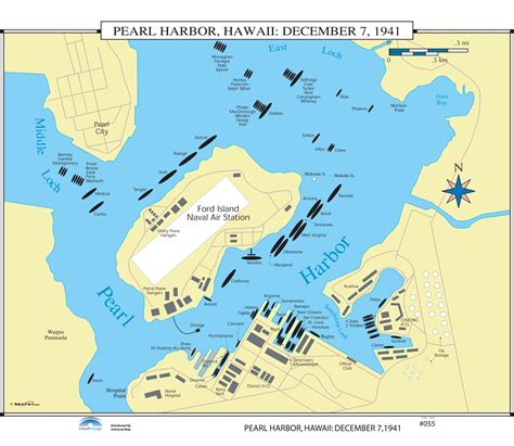See our map to help plan your visit to pearl harbor. #055 Pearl Harbor, Hawaii: December 7, 1941 - KAPPA MAP GROUP