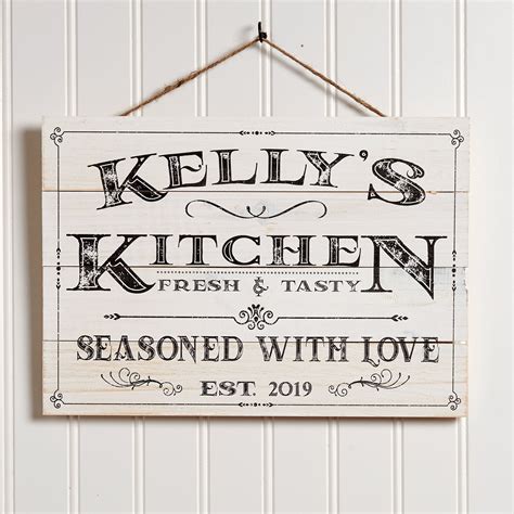 Personalized Wooden Kitchen Signs Wall Decor Farmhouse Last Etsy