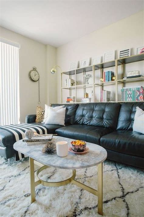 In this small neutral living room spotted on havenly an online interior design service decorative blue pillows perk up a gently worn tan leather sofa. Decoomo - Trends Home Decoration Ideas | Leather sofa ...