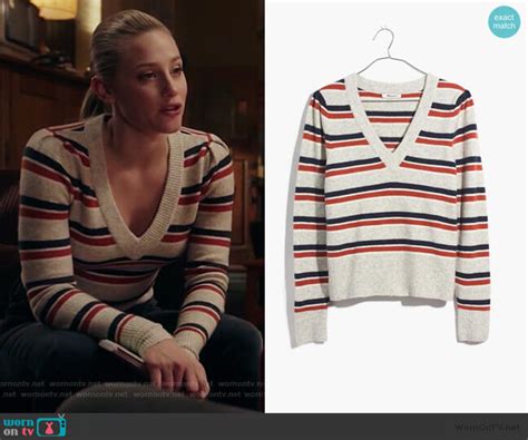 Wornontv Bettys White Striped Sweater On Riverdale Lili Reinhart