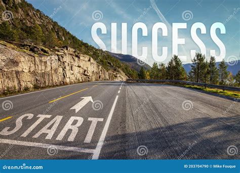 Concept Of Start Move Forward Start Text Written On The Road Stock