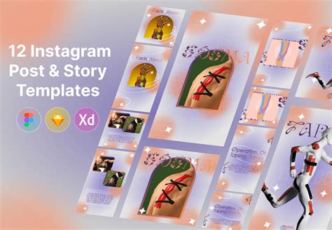 12 Instagram Post And Story Templates Free Figma