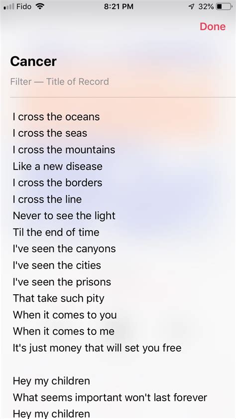Disease Cancer Lyrics Song Lyrics Music Lyrics