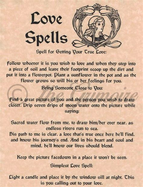Love Spells Book Of Shadows Pages Witchcraft Wicca Real Spell Bos