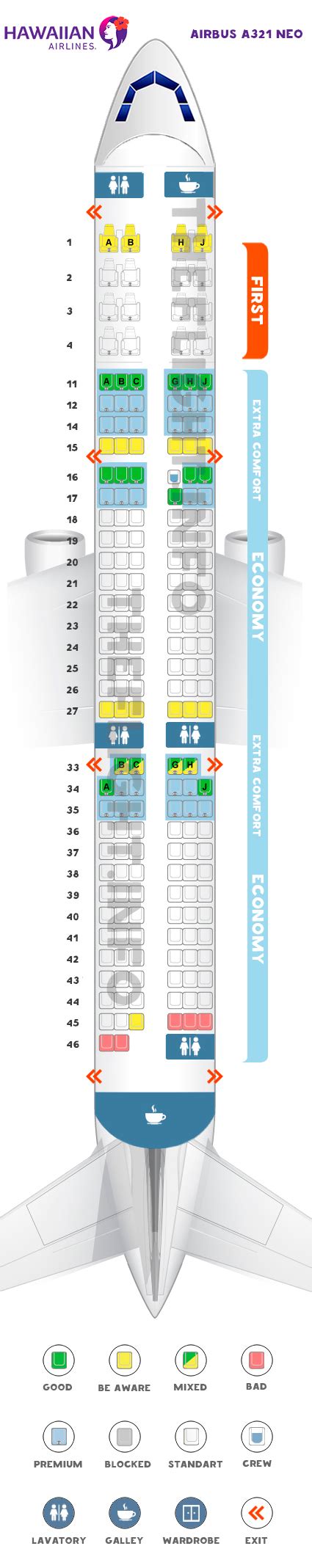 Seat Map Airbus A Neo Hawaiian Airlines Best Seats In The Plane Hot