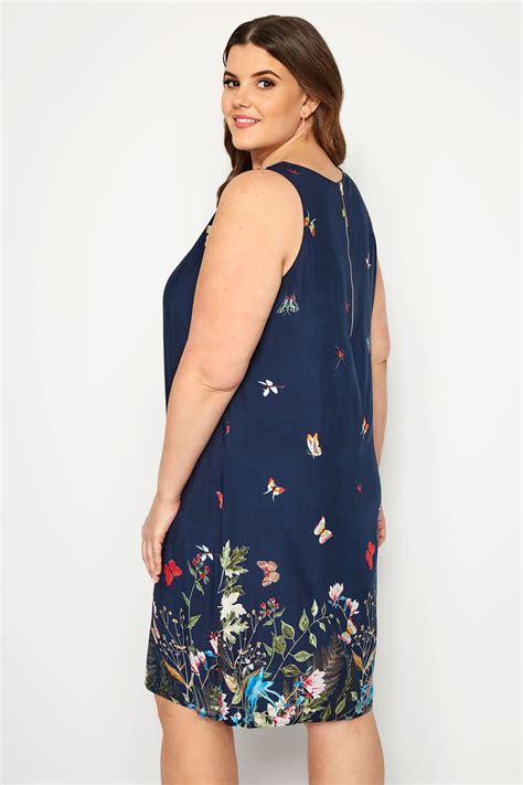 Izabel Curve Navy Butterfly Dress Plus Sizes 16 To 26 Yours Clothing