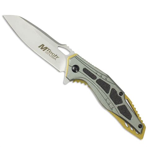 Spring Assisted Metallic Folding Knife Stainless Steel