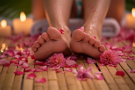 Premium Photo Pampering Session Close Up Of Female Feet And Hands At A Spa