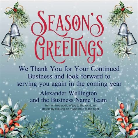 Business Seasons Greeting Video Audio Card Template Postermywall