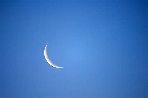 Crescent Moon In Blue Sky Free Stock Photo Public Domain Pictures