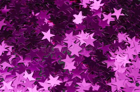 Confetti Pink Stars Background Stock Photo Image Of Glittering