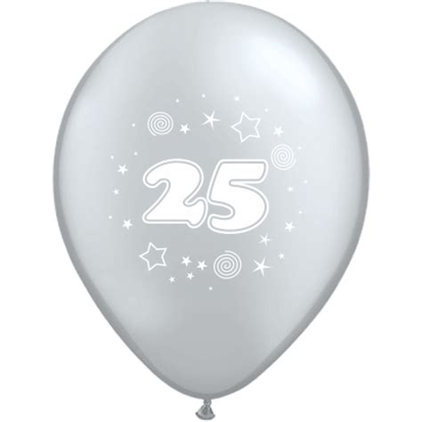 Luftballons Zahl 25 Metallic Glänzend Ø 30 Cm