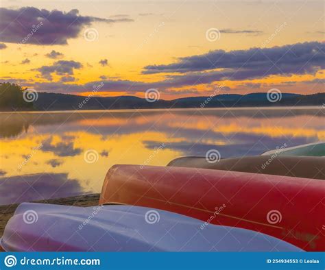 Sunrise Over The Lake Of Two Rivers Stock Image Image Of Kawarthas