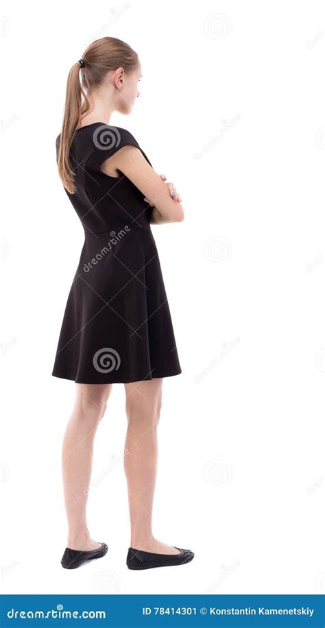 Back View Of Standing Young Beautiful Woman Stock Image Image Of