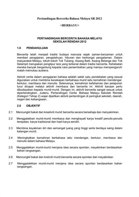 Pdf Pertandingan Bercerita Bahasa Melayu Projek Sdp Dokumentips