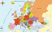 Mapa de Europa con división política - Mapa de Europa