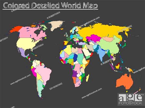 Colored Detailed World Map Stock Vector Vector And Low Budget Royalty