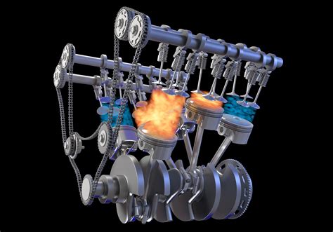 3d Models Animated V6 Engine With Gasoline Ignition 3d Horse