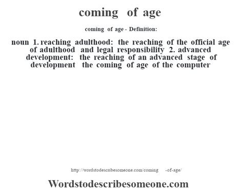 Coming Of Age Meaning