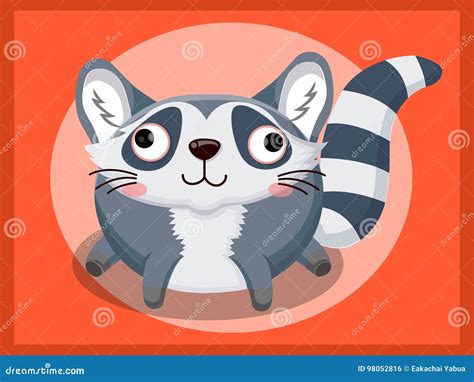Raccoons Cartoon Funny Cartoon And Vector Animal Characters Stock
