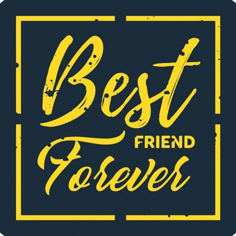 Best Friend Banner Template Yellow Calligraphic Decoration Vector