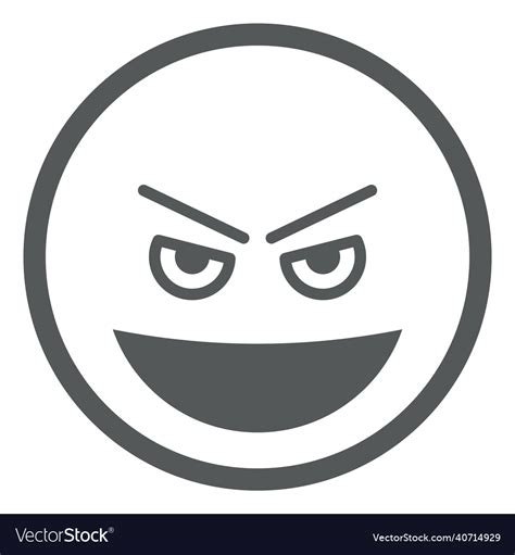 Evil Grin Face Icon Wicked Smiling Emoji Vector Image