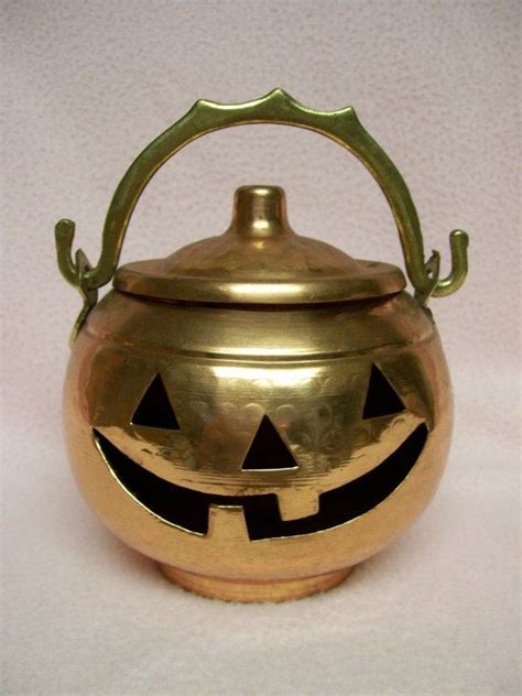 Vintage Copper Pumpkin For Halloween Jack O Lantern Candle Etsy