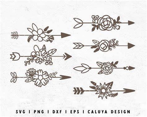 free flower arrow svg boho floral svg cut file for cricut cameo silhouette n caluya design