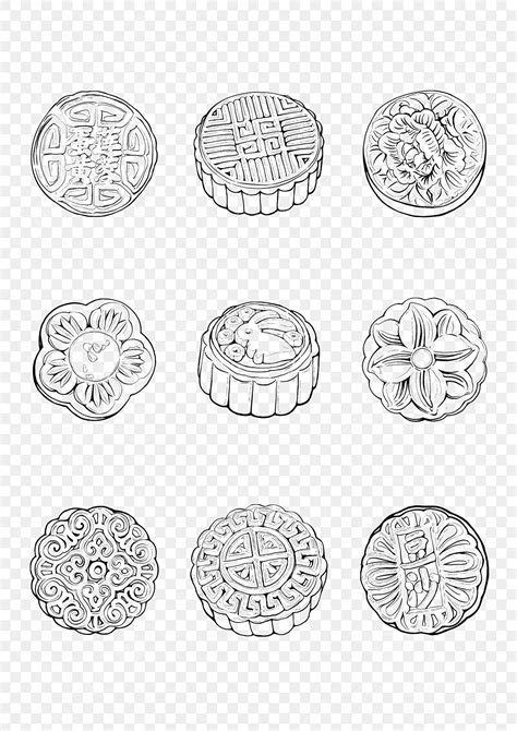 Mid Autumn Festival Hand Drawn Moon Cake Lineart Sketch Sketch Moon