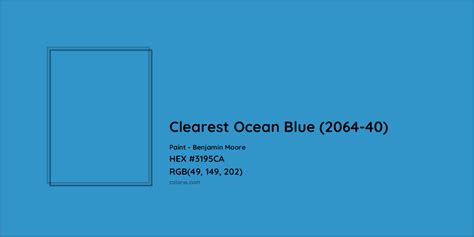 Clearest Ocean Blue 2064 40 Complementary Or Opposite Color Name And