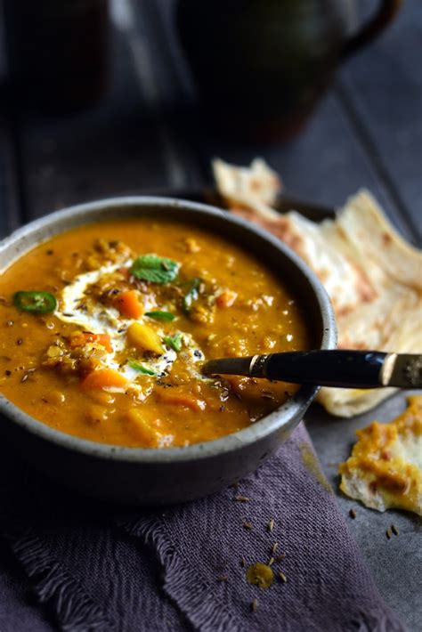 Fragrant Spiced Indian Vegetable And Lentil Soup Stuck In The Kitchen