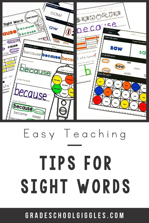 Quick And Easy Ideas To Improve How You Teach Sight Words Grade