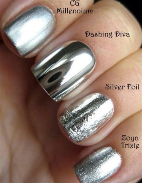 Silver Nail Polish Nails Chrome Nails